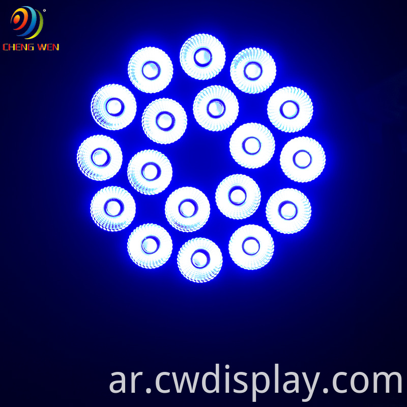 18pcs Waterproof Flat Led Par Light